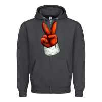 Smoke Christmas peace hand Zipper Hoodie - Jasminsmagicworld