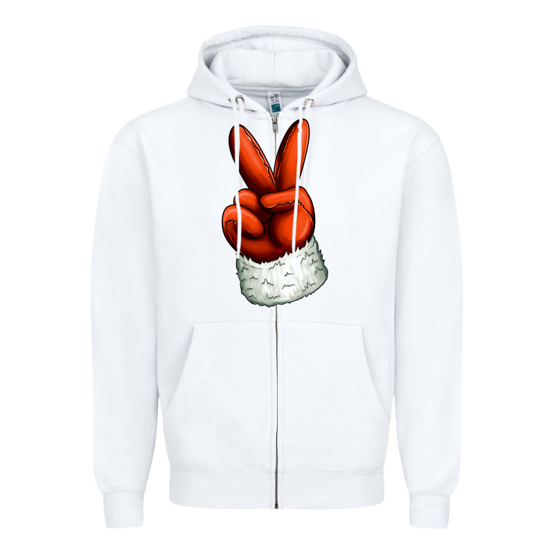 Christmas Peace Hand Zipper Hoodie by Jasminsmagicworld | Teevron