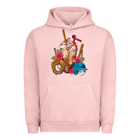 Pigment Salmon Baseball Frappe Urban Hoodie - FaDigitalArtStudio