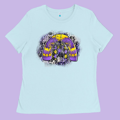 Halloween Rainbow Ladies Tee Designed By Cowhidedigitalart