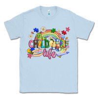 Dusty Blue childcare life Classic Tee - JahusDesignShop