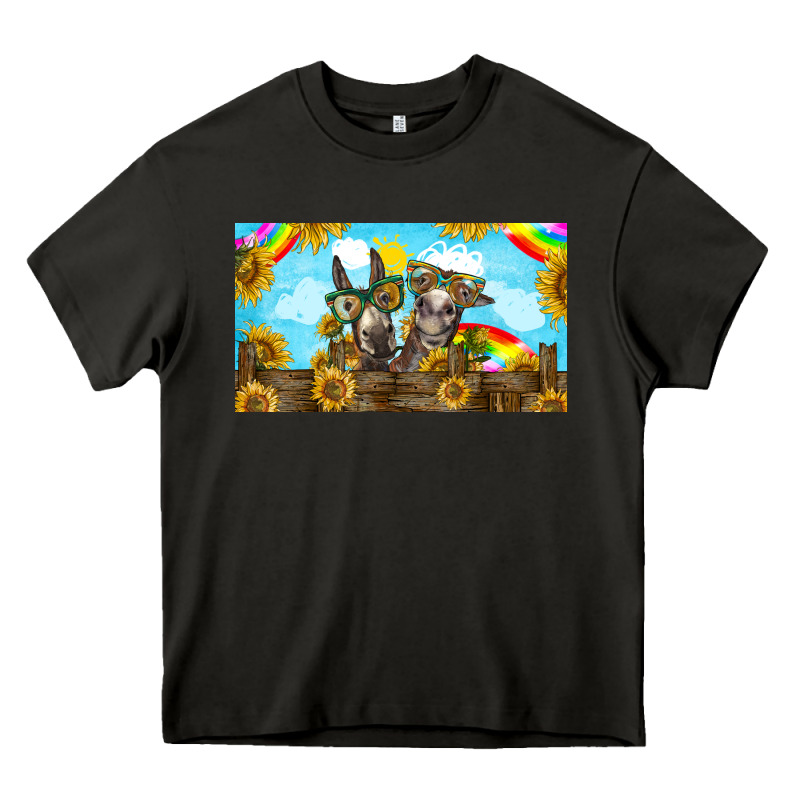 2 Donkeys Sunflower Heavy Core Tee by BarkalooDesign | Teevron