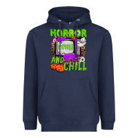 Navy Horror movies and chill Heavyweight Hoodie - NancyCooperArtShop