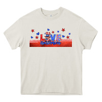 Cream love america gnome libbey cup Heavy Core Tee - HRA Design Shop