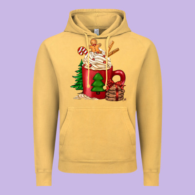 Christmas Coffee Vintage Hoodie Designed By Jasminsmagicworld