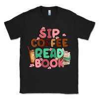 Black sip coffee read book Classic Tee - MaliasSmallBusiness