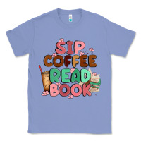 Colony Blue sip coffee read book Classic Tee - MaliasSmallBusiness