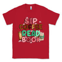 Red sip coffee read book Classic Tee - MaliasSmallBusiness