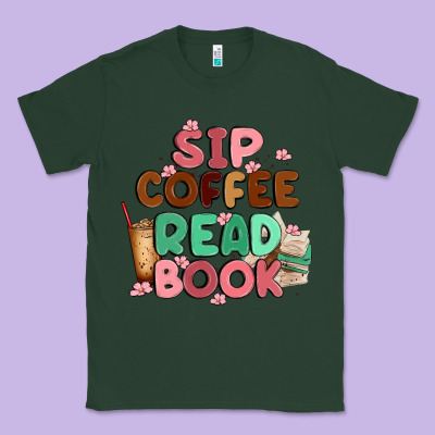 Sip Coffee Read Book Classic Tee Designed By Maliassmallbusiness