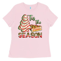 Bubblegum Pink tis the season Ladies Tee - FaDigitalArtStudio