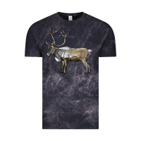 Cloud Black reindeer buck deer Vintage Tee - LillyAllenDesigns