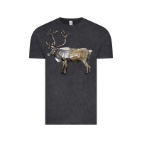 Vintage Black reindeer buck deer Vintage Tee - LillyAllenDesigns