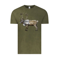 Vintage Olive reindeer buck deer Vintage Tee - LillyAllenDesigns