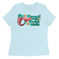Baby Blue mermaid kisses starfish wishes Ladies Tee - JahusDesignShop