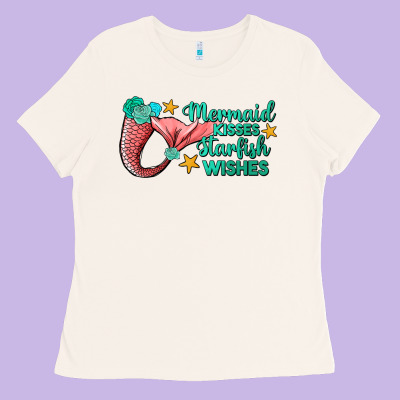 Mermaid Kisses Starfish Wishes Ladies Tee Designed By Jahusdesignshop