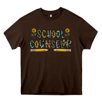 Chocolate Brown school counselor Heavy Core Tee - CowhideDigitalArt