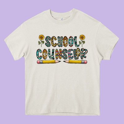 School Counselor Heavy Core Tee Designed By Cowhidedigitalart