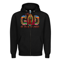 Black with god all things are possible lady of guadalupe Zipper Hoodie - Jasminsmagicworld