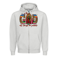 Dove Grey with god all things are possible lady of guadalupe Zipper Hoodie - Jasminsmagicworld