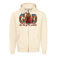 Sandshell with god all things are possible lady of guadalupe Zipper Hoodie - Jasminsmagicworld