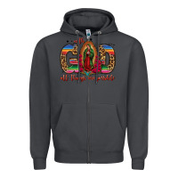 Smoke with god all things are possible lady of guadalupe Zipper Hoodie - Jasminsmagicworld