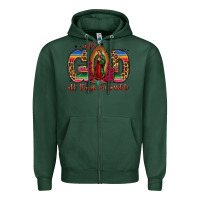 Sports Green with god all things are possible lady of guadalupe Zipper Hoodie - Jasminsmagicworld