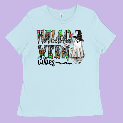 Halloween Vibes Ladies Tee Designed By Cowhidedigitalart