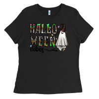 Black halloween vibes Ladies Tee - CowhideDigitalArt