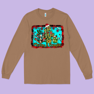Merry & Bright Long Sleeve Tee Designed By Jahusdesignshop