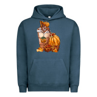 Pigment Midnight Navy Pumpkin Spice Coffee Urban Hoodie - FaDigitalArtStudio