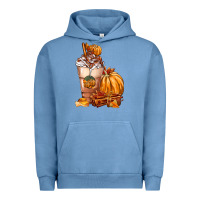 Pigment Pebble Blue Pumpkin Spice Coffee Urban Hoodie - FaDigitalArtStudio