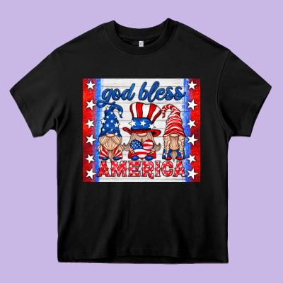 God Bless America Gnomes Heavy Core Tee Designed By Hra Design Shop