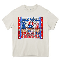 Cream god bless America gnomes Heavy Core Tee - HRA Design Shop