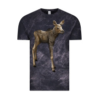 Cloud Black moose fawn deer Vintage Tee - LillyAllenDesigns