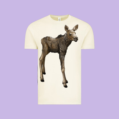 Moose Fawn Deer Vintage Tee Designed By Lillyallendesigns