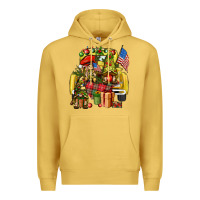 Antique Gold Christmas army gnomes truck 4th of july Premium Hoodie - HowdyJamesFarm