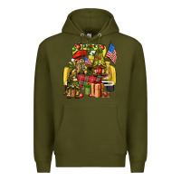 Army Green Christmas army gnomes truck 4th of july Premium Hoodie - HowdyJamesFarm