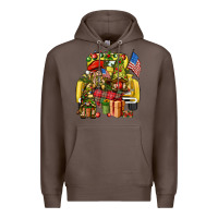 Coffee Christmas army gnomes truck 4th of july Premium Hoodie - HowdyJamesFarm
