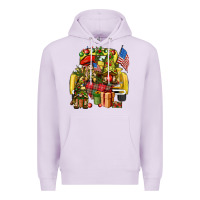 Lilac Christmas army gnomes truck 4th of july Premium Hoodie - HowdyJamesFarm