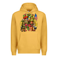 Mustard Christmas army gnomes truck 4th of july Premium Hoodie - HowdyJamesFarm