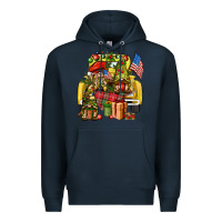 Navy Christmas army gnomes truck 4th of july Premium Hoodie - HowdyJamesFarm