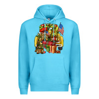 Ocean Blue Christmas army gnomes truck 4th of july Premium Hoodie - HowdyJamesFarm