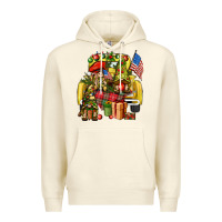 Sandshell Christmas army gnomes truck 4th of july Premium Hoodie - HowdyJamesFarm