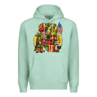 Seafoam Christmas army gnomes truck 4th of july Premium Hoodie - HowdyJamesFarm