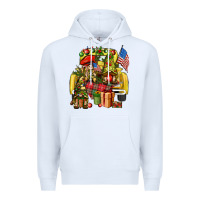 White Christmas army gnomes truck 4th of july Premium Hoodie - HowdyJamesFarm