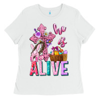 White he is alive easter Ladies Tee - Neo Western