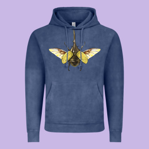 Hercules Beetle With Wings Vintage Hoodie Designed By Lillyallendesigns