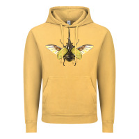 Vintage Mustard Hercules Beetle With Wings Vintage Hoodie - LillyAllenDesigns