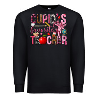 Black Cupid's Favorite Teacher Valentine's Day Premium Sweatshirt - HowdyJamesFarm