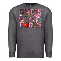 Charcoal Heather Cupid's Favorite Teacher Valentine's Day Premium Sweatshirt - HowdyJamesFarm